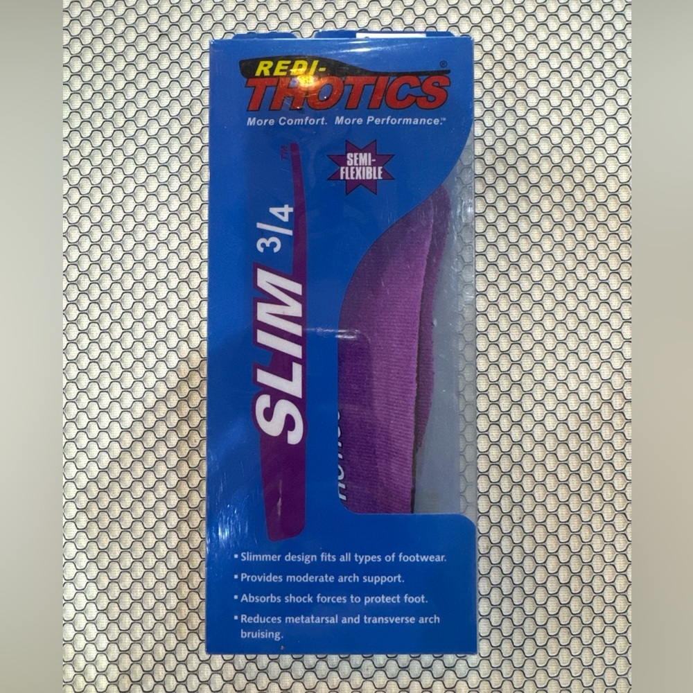 Redi-Thotics 3/4 Length Slim Orthotic Insoles Inserts Arch Support 8-8.5M 9-9.5W